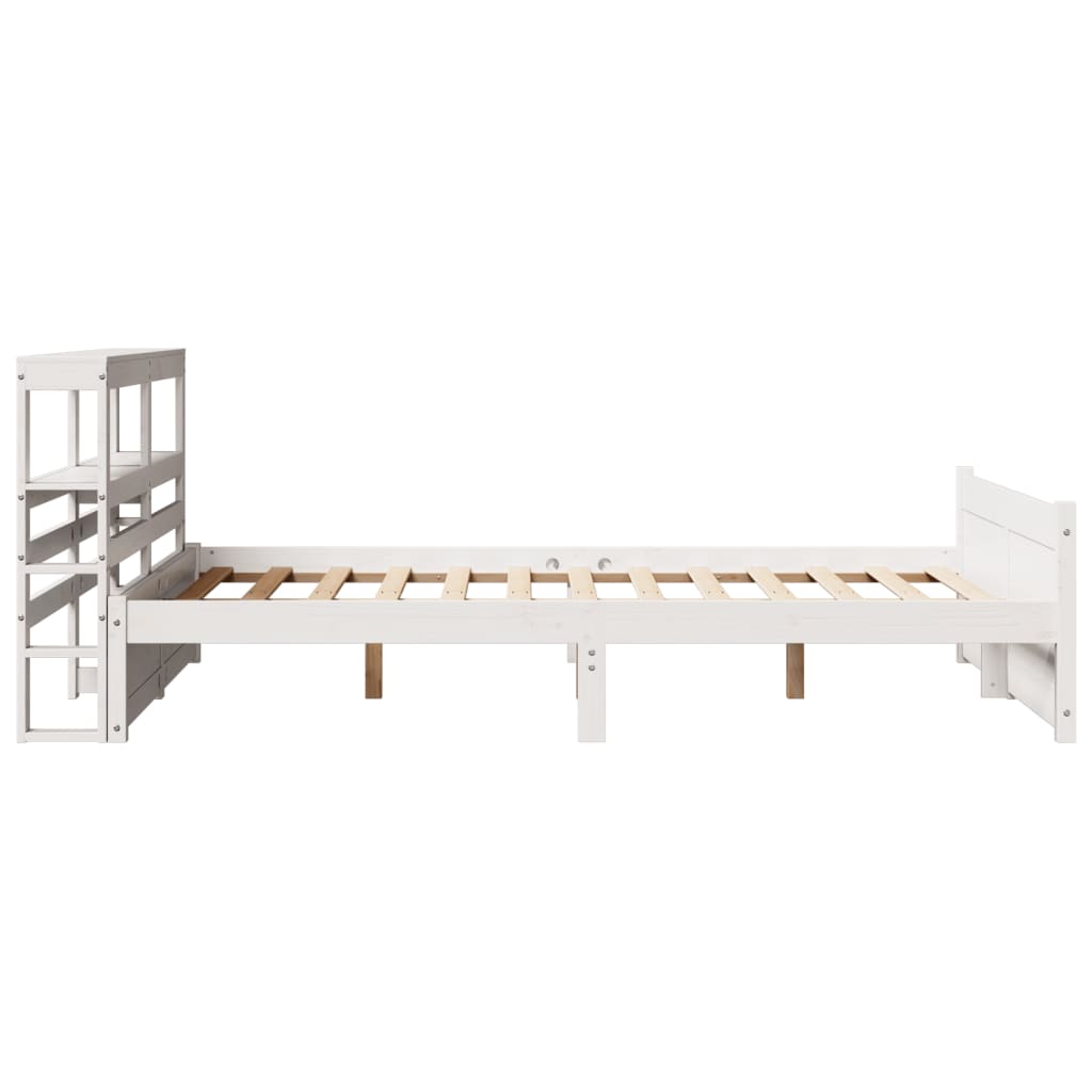 Bed Frame with Headboard without Mattress White 120x190 cm Small Double