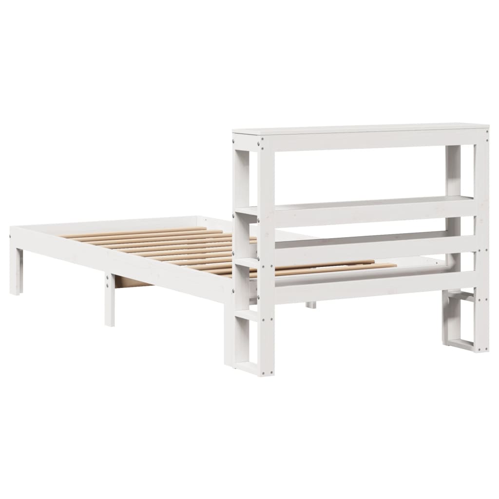 Bed Frame with Headboard without Mattress White 90x190 cm Single