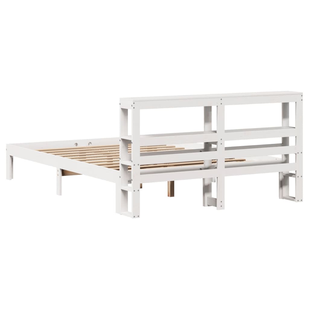 Bed Frame with Headboard without Mattress White 135x190 cm Double