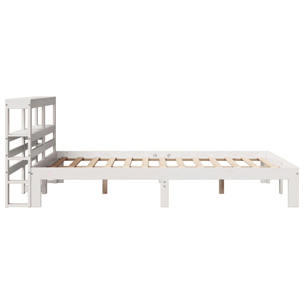 Bed Frame with Headboard without Mattress White 160x200 cm