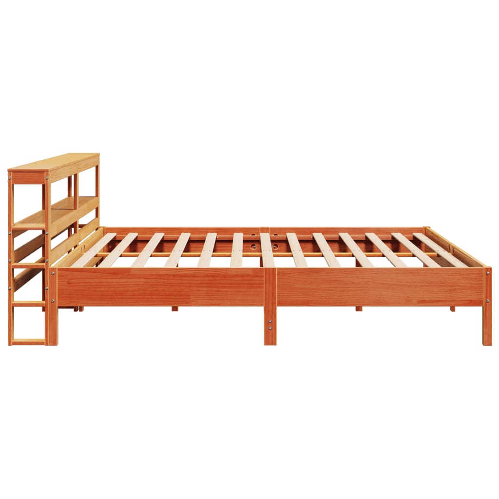 Bed Frame without Mattress Wax Brown 200x200 cm Solid Wood Pine