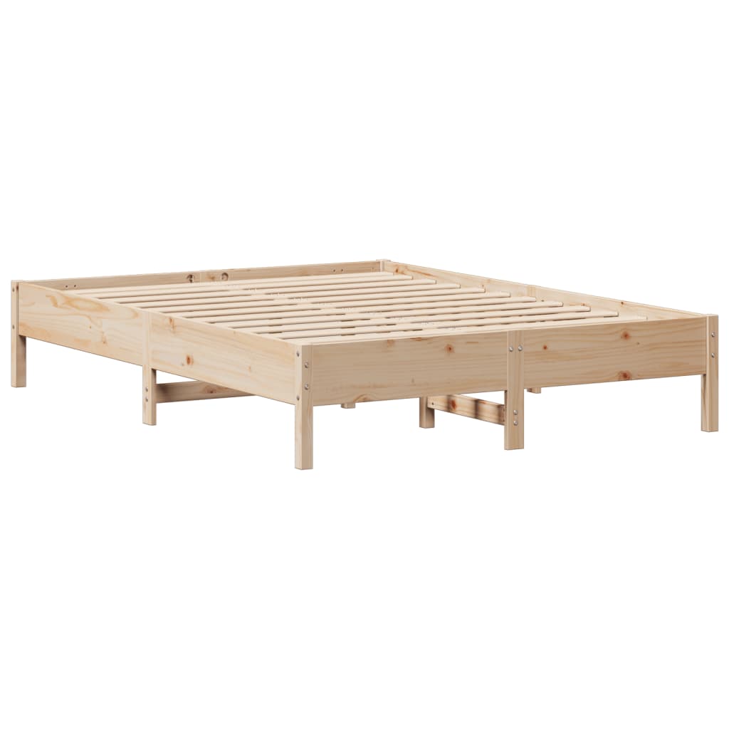 Bed Frame without Mattress 140x190 cm Solid Wood Pine