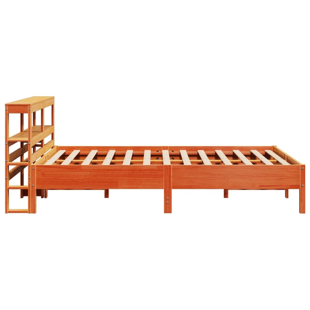 Bed Frame without Mattress Wax Brown 140x190 cm Solid Wood Pine