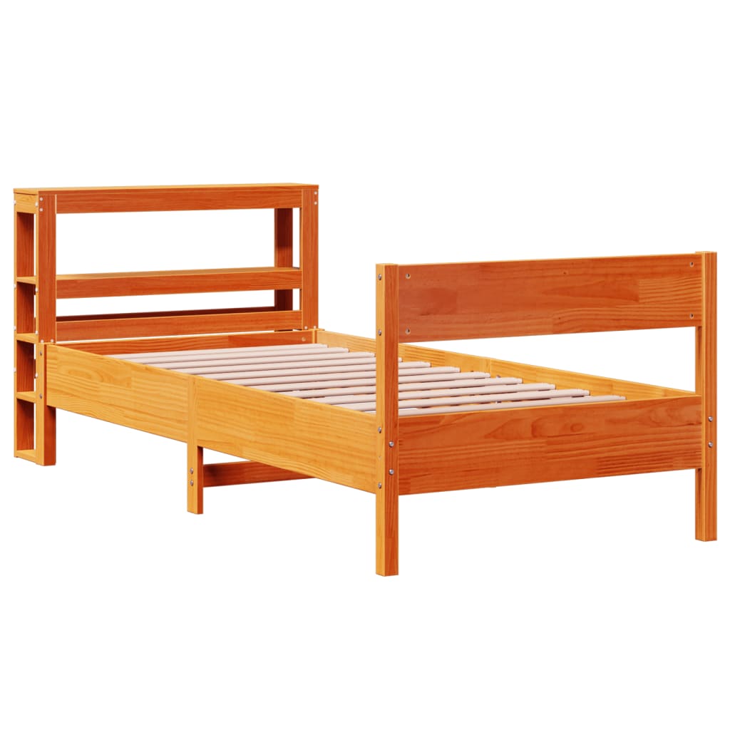 Bed Frame without Mattress Wax Brown 100x200 cm Solid Wood Pine