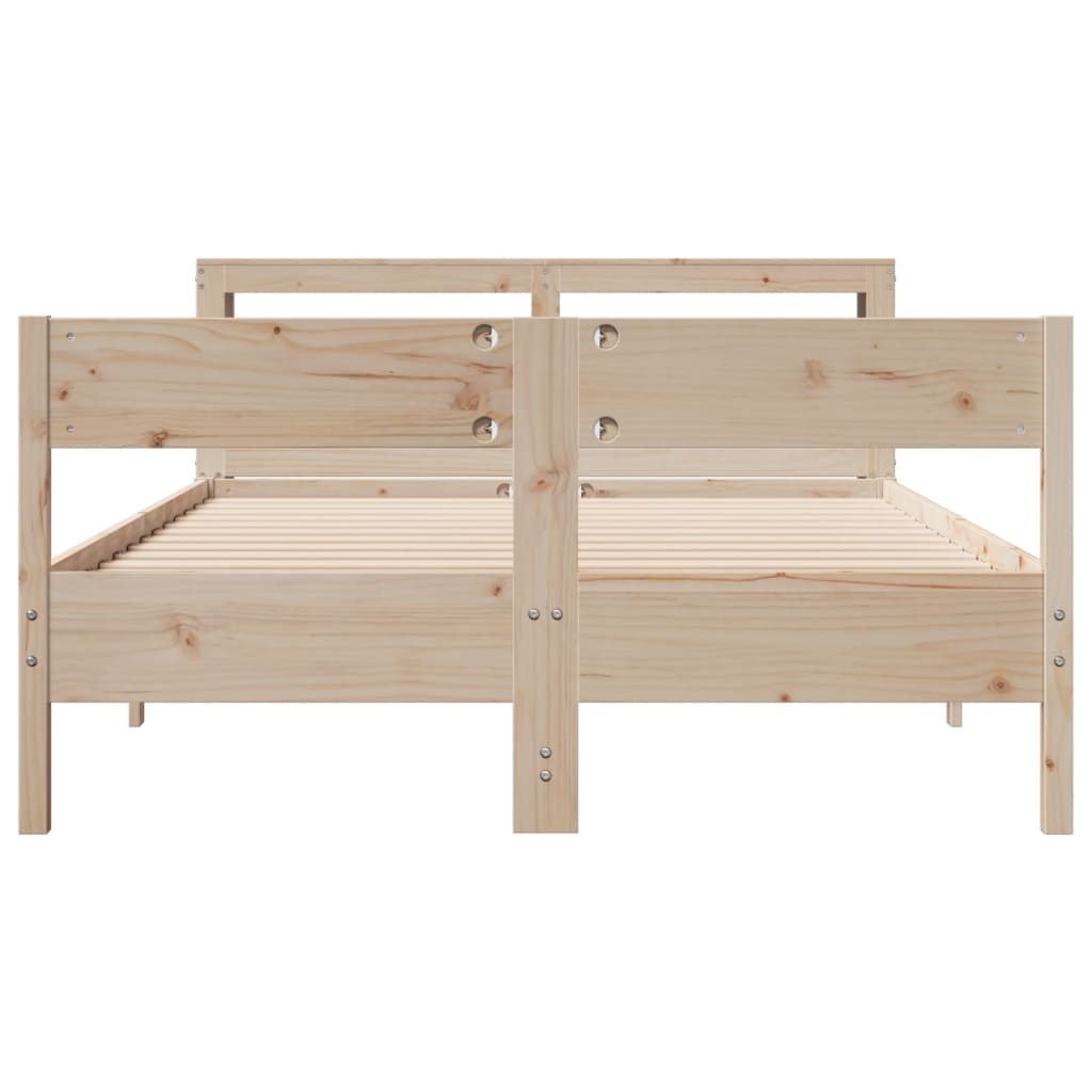 Bed Frame without Mattress 140x190 cm Solid Wood Pine