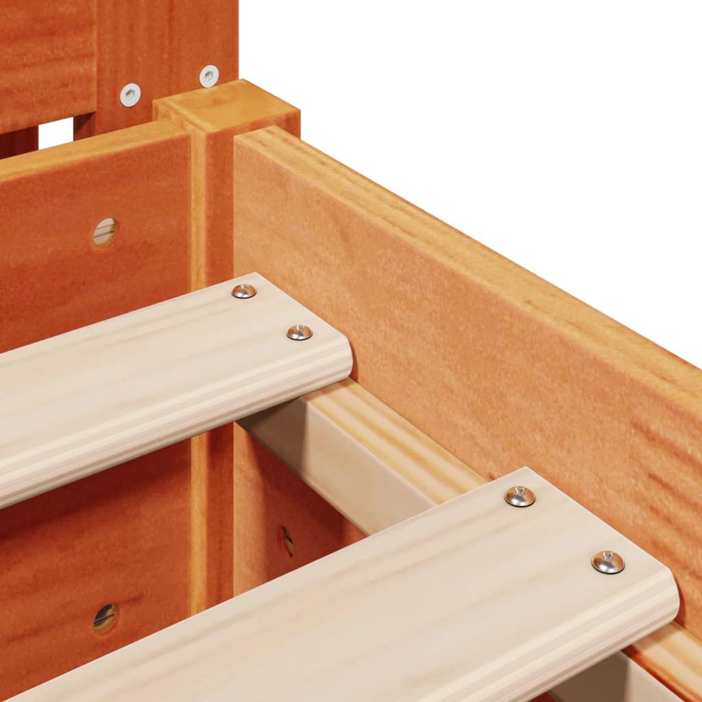 Bed Frame without Mattress Wax Brown 90x190 cm Single Solid Wood Pine