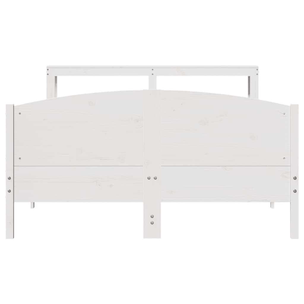 Bed Frame without Mattress White 120x200 cm Solid Wood Pine