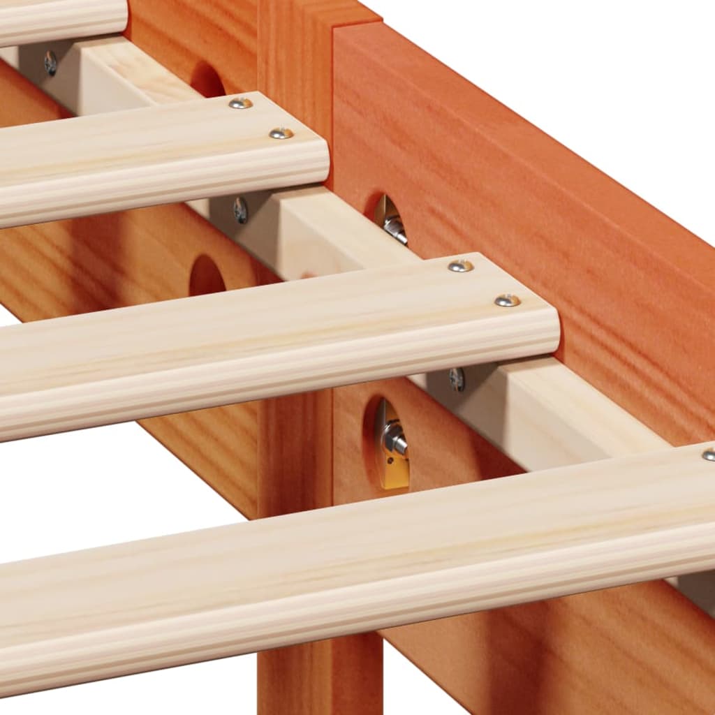 Bed Frame without Mattress Wax Brown 90x200 cm Solid Wood Pine