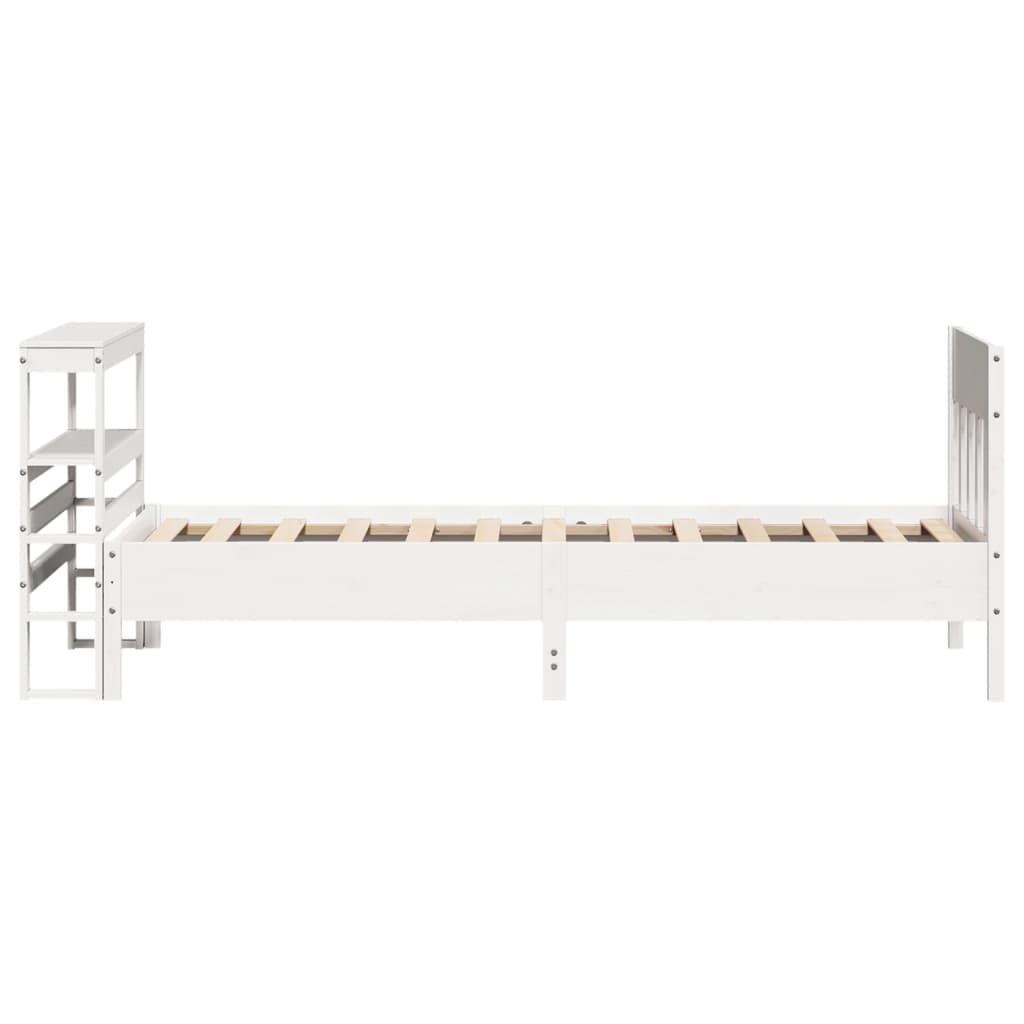 Bed Frame without Mattress White 75x190 cm Small Single Solid Wood Pine