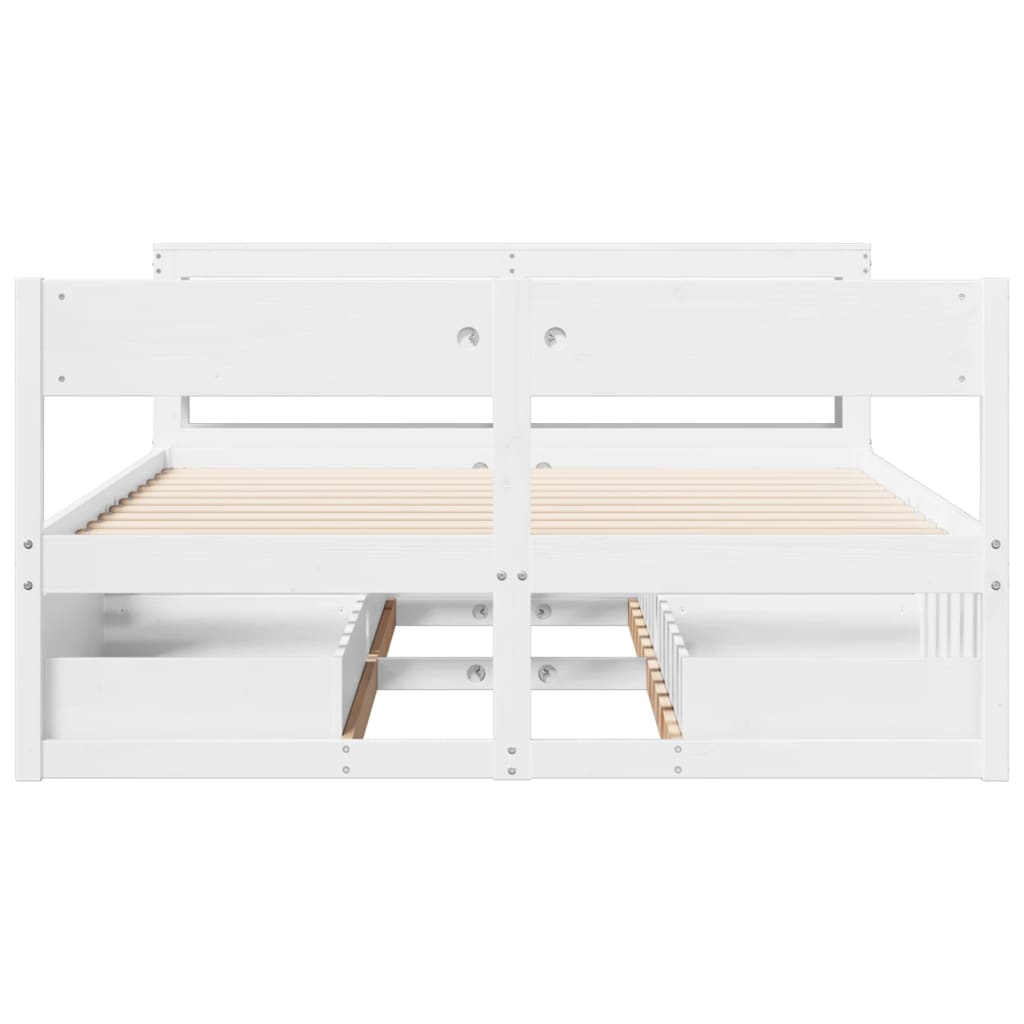 Bed Frame without Mattress White 140x200 cm Solid Wood Pine