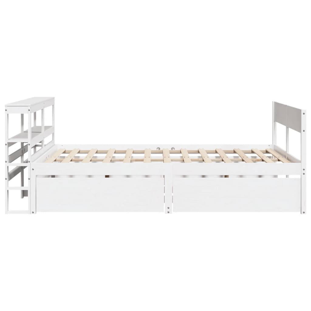 Bed Frame without Mattress White 140x200 cm Solid Wood Pine