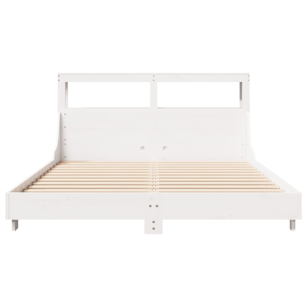 Bed Frame without Mattress White 160x200 cm Solid Wood Pine