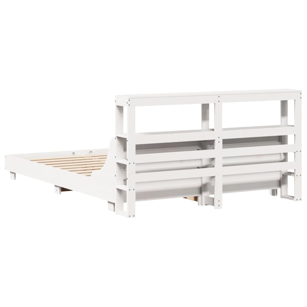 Bed Frame without Mattress White 160x200 cm Solid Wood Pine