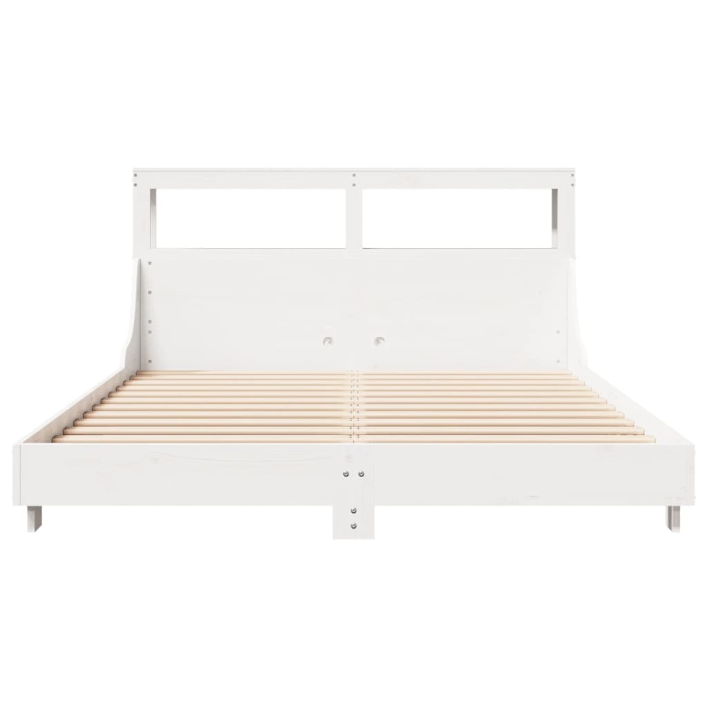 Bed Frame without Mattress White 140x200 cm Solid Wood Pine