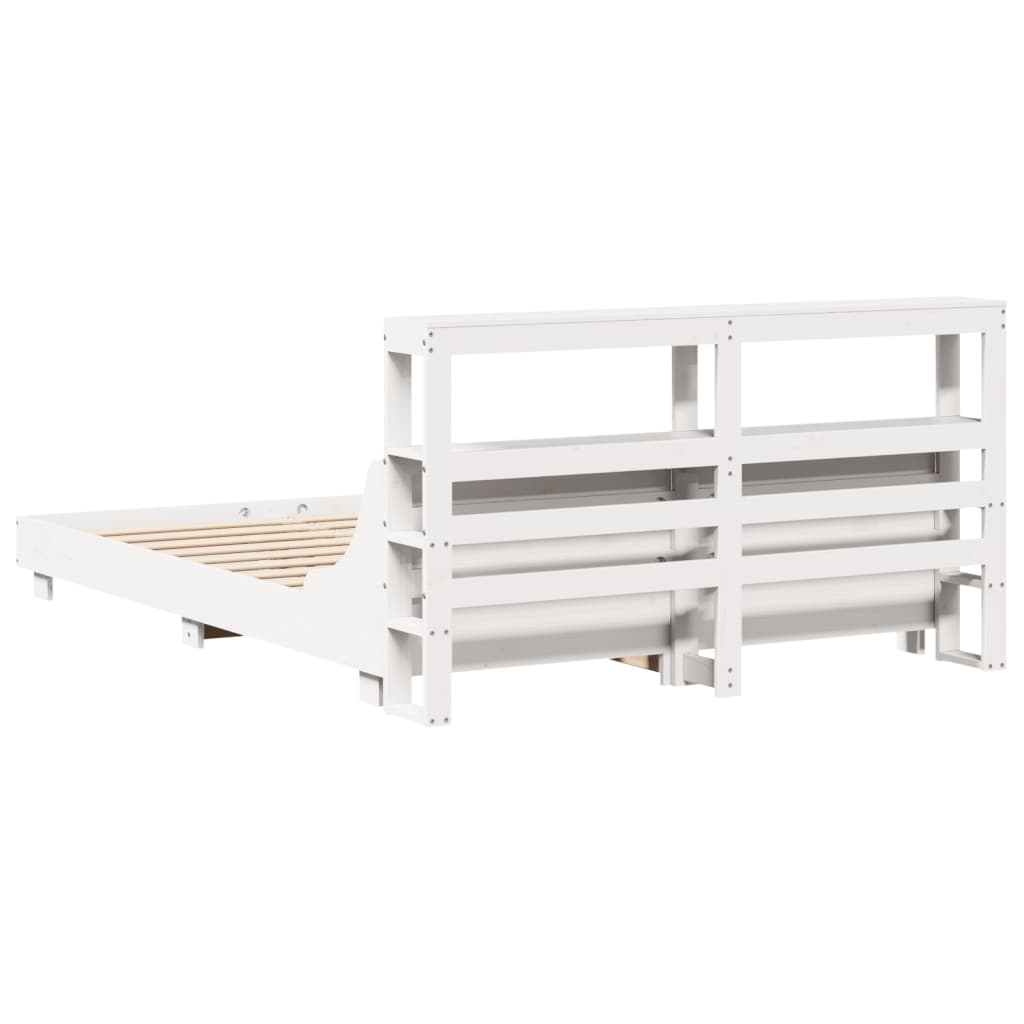 Bed Frame without Mattress White 140x200 cm Solid Wood Pine