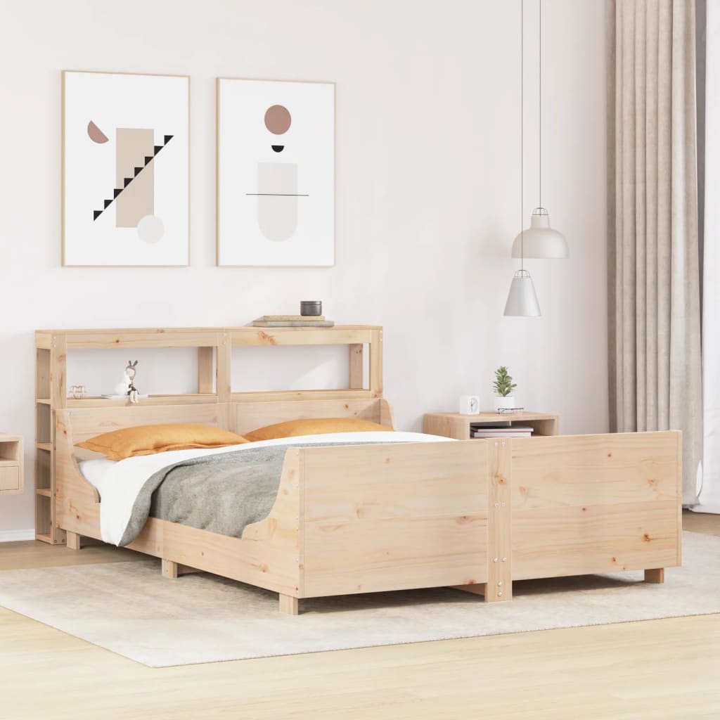 Bed Frame without Mattress 150x200 cm King Size Solid Wood Pine
