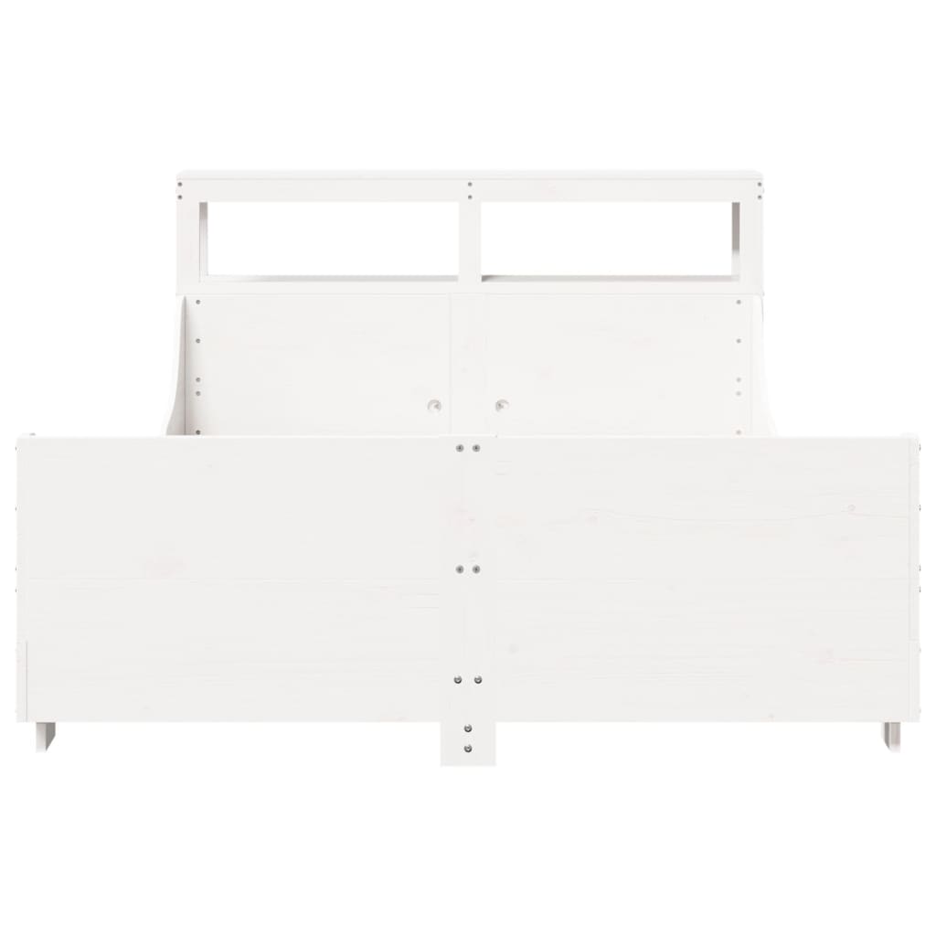 Bed Frame without Mattress White 140x190 cm Solid Wood Pine