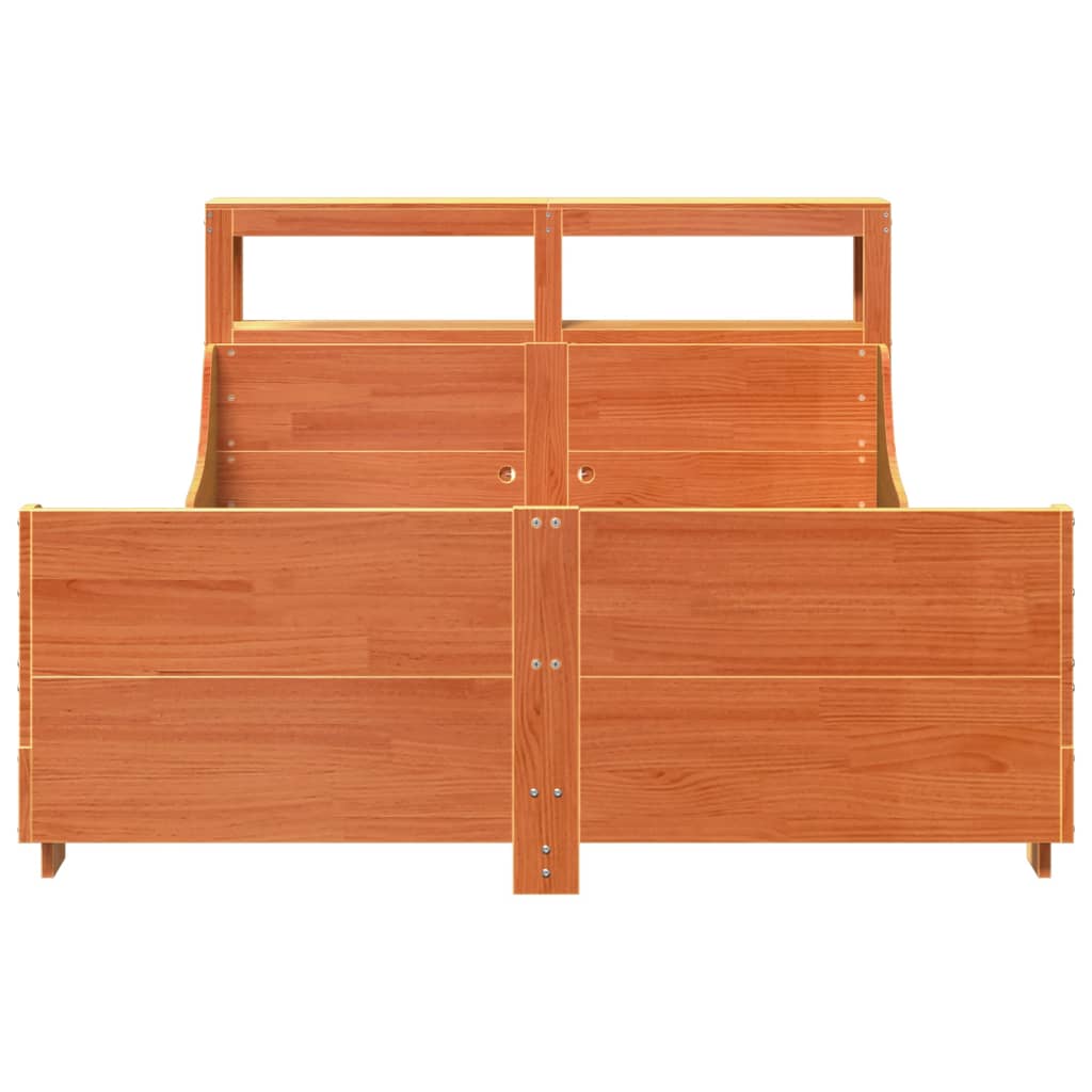 Bed Frame without Mattress Wax Brown 120x190 cm Small Double Solid Wood Pine