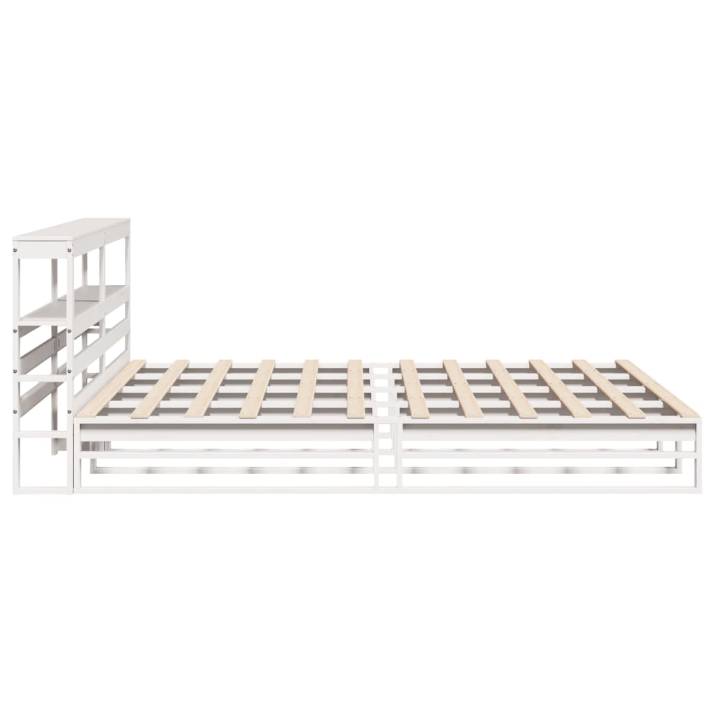 Bed Frame without Mattress White 180x200 cm Super King Solid Wood Pine