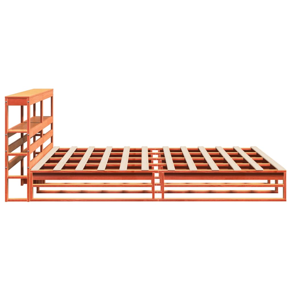 Bed Frame without Mattress Wax Brown 180x200 cm Super King Solid Wood Pine