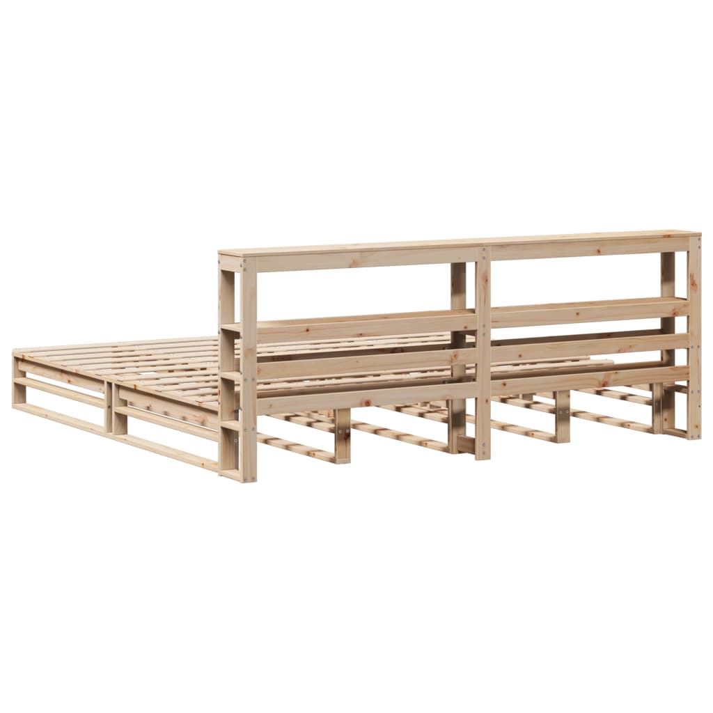 Bed Frame without Mattress 200x200 cm Solid Wood Pine