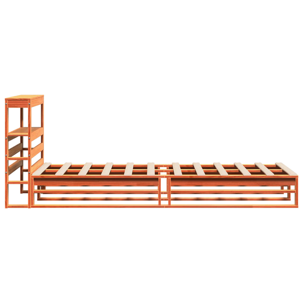 Bed Frame without Mattress Wax Brown 90x190 cm Single Solid Wood Pine