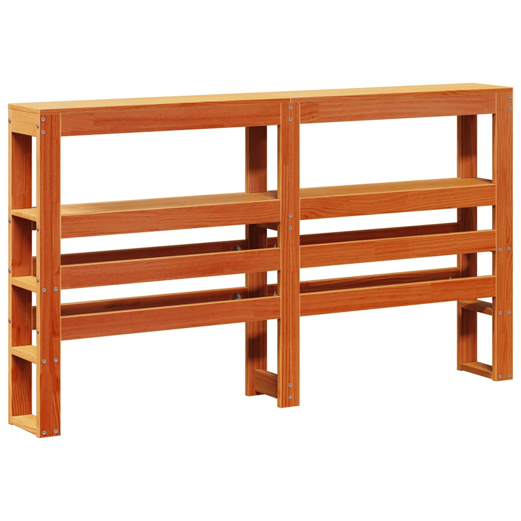 Bed Frame without Mattress Wax Brown 140x190 cm Solid Wood Pine