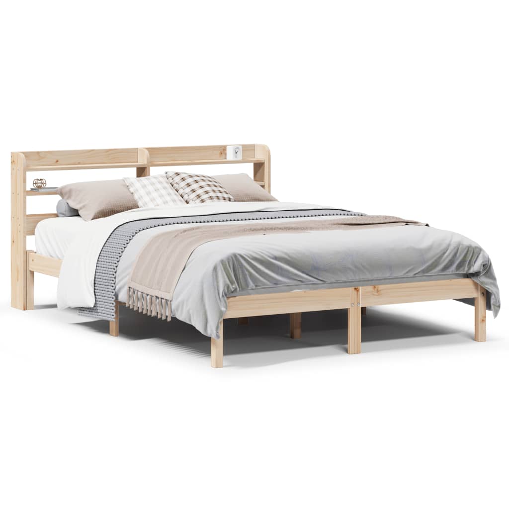 Bed Frame without Mattress 160x200 cm Solid Wood Pine