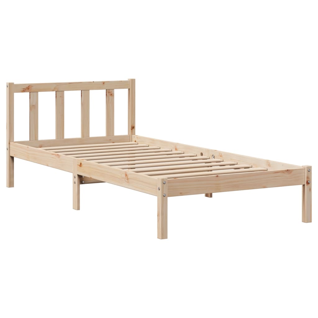 Bed Frame without Mattress 75x190 cm Small Single Solid Wood Pine
