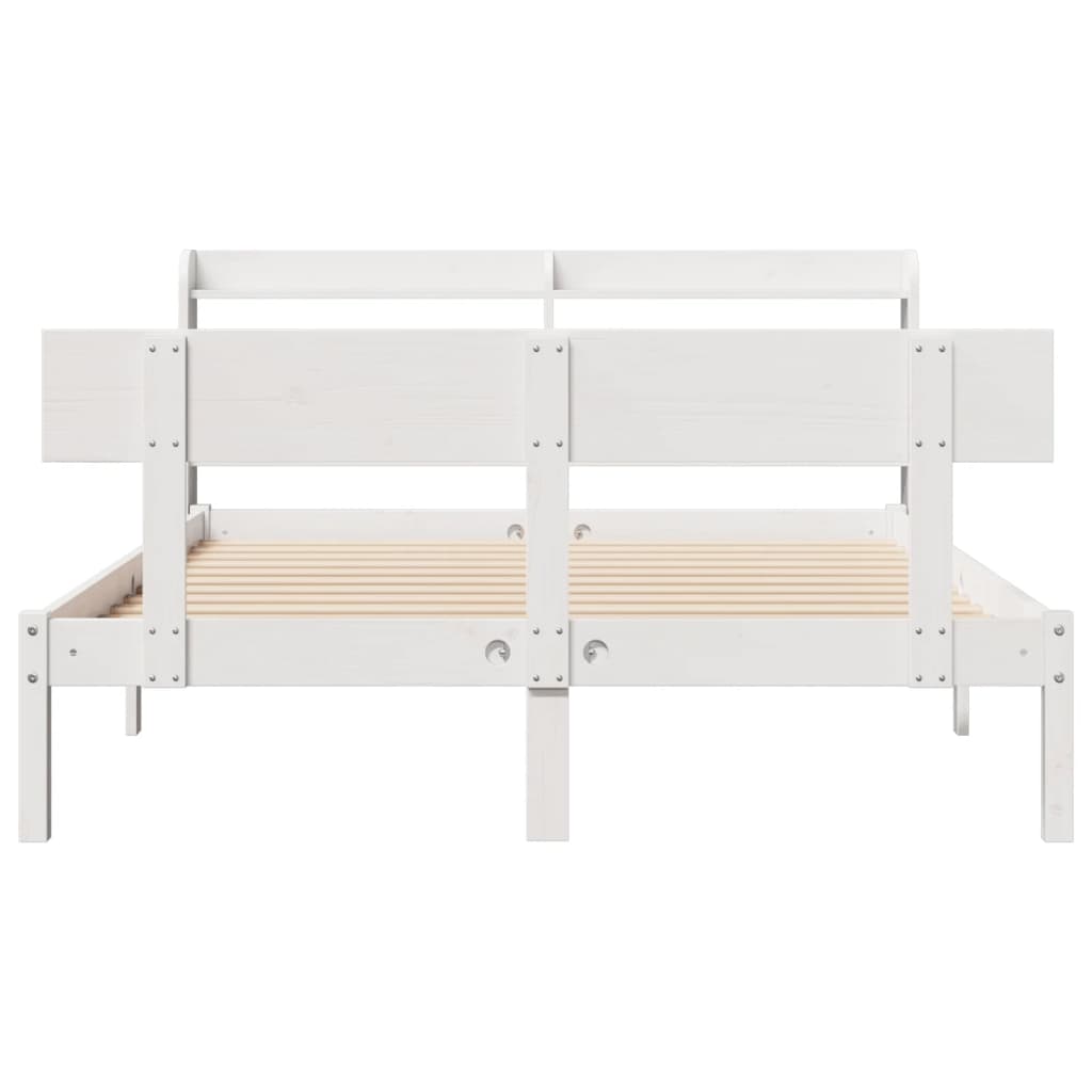 Bed Frame without Mattress White 140x200 cm Solid Wood Pine