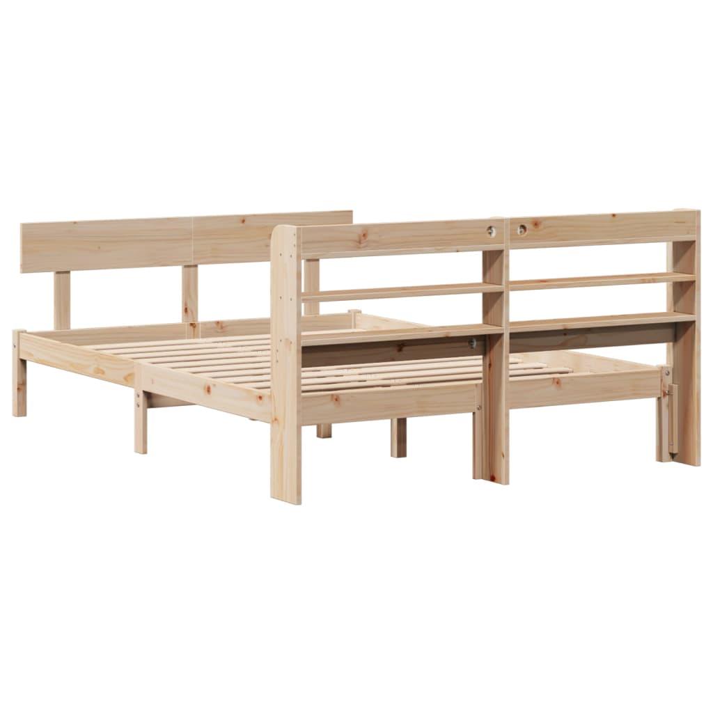 Bed Frame without Mattress 160x200 cm Solid Wood Pine