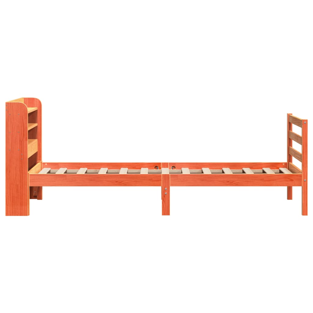 Bed Frame without Mattress Wax Brown 100x200 cm Solid Wood Pine