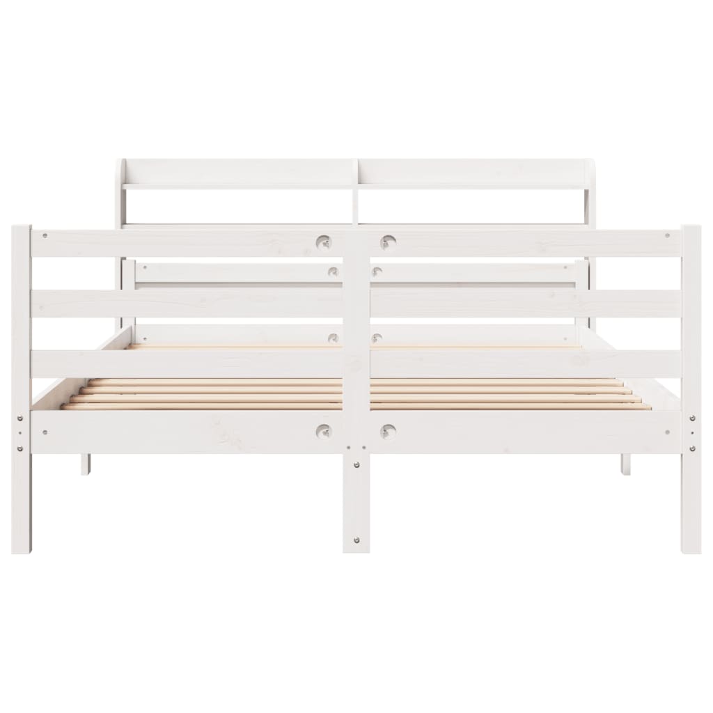 Bed Frame with Headboard without Mattress White 135x190 cm Double