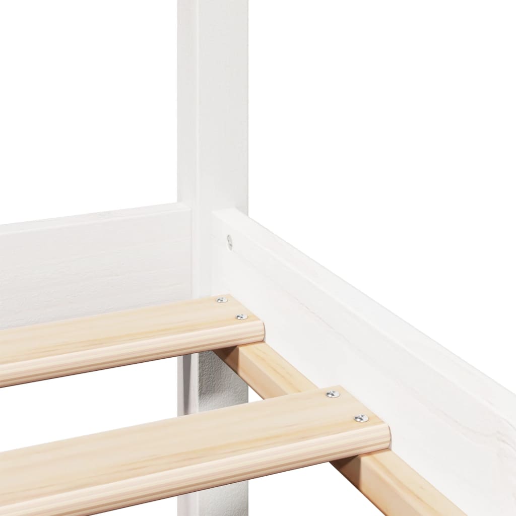 Bed Frame with Headboard without Mattress White 200x200 cm