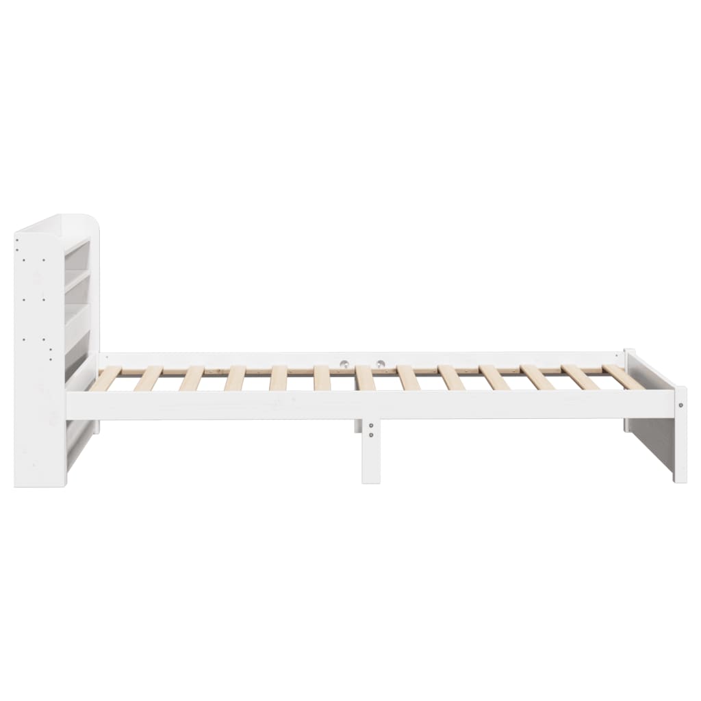 Bed Frame with Headboard without Mattress White 75x190 cm Small Single