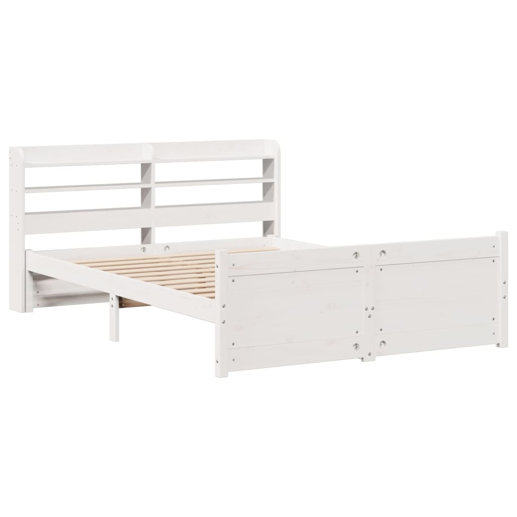 Bed Frame with Headboard without Mattress White 120x190 cm Small Double
