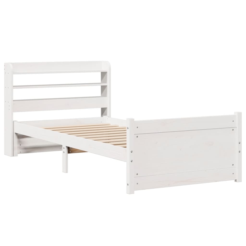 Bed Frame with Headboard without Mattress White 90x200 cm