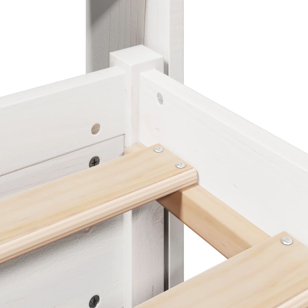 Bed Frame with Headboard without Mattress White 120x200 cm
