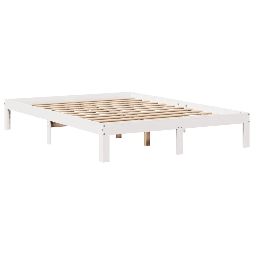 Bed Frame with Headboard without Mattress White 120x190 cm Small Double