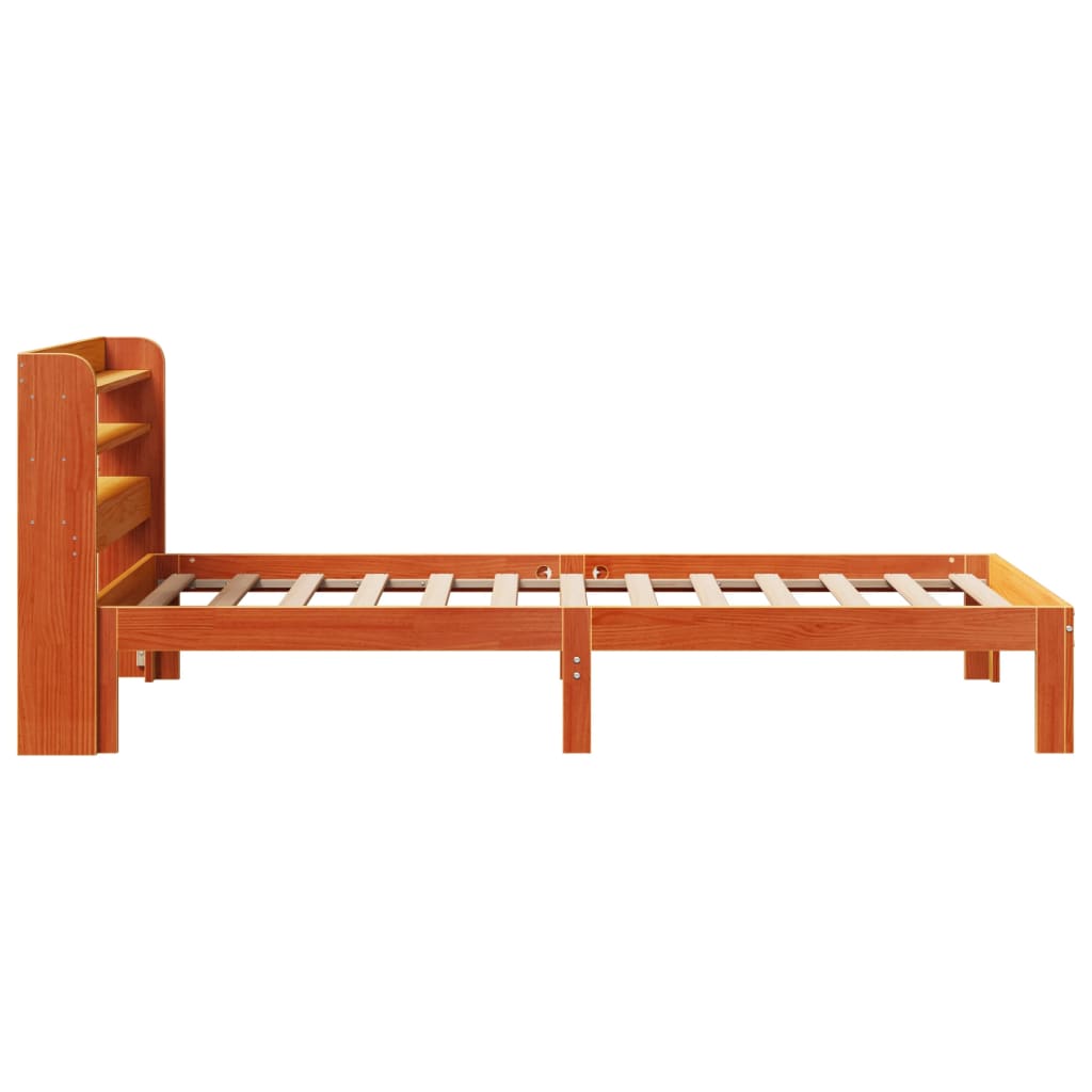Bed Frame without Mattress Wax Brown 75x190 cm Small Single Solid Wood Pine