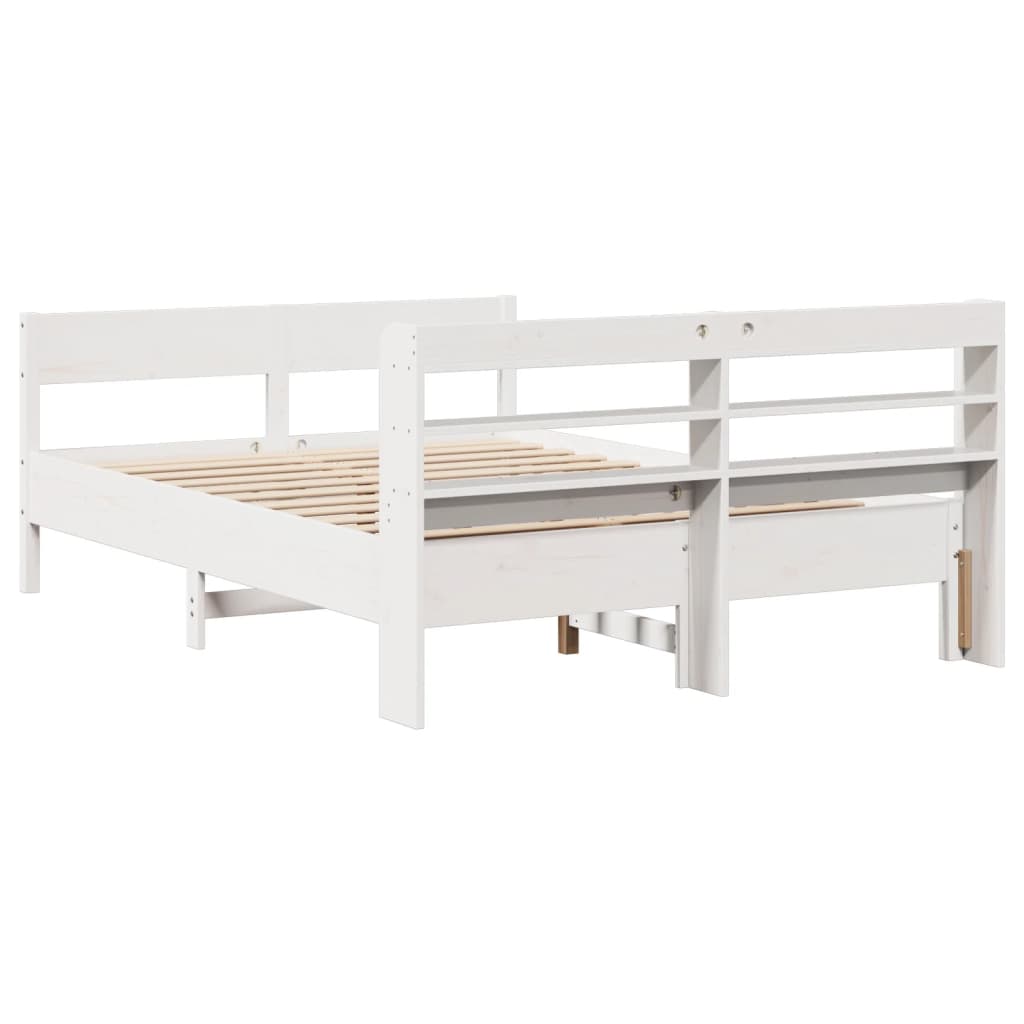 Bed Frame without Mattress White 160x200 cm Solid Wood Pine