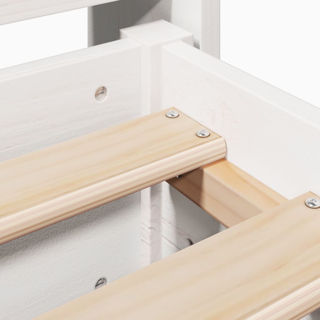 Bed Frame without Mattress White 150x200 cm King Size Solid Wood Pine