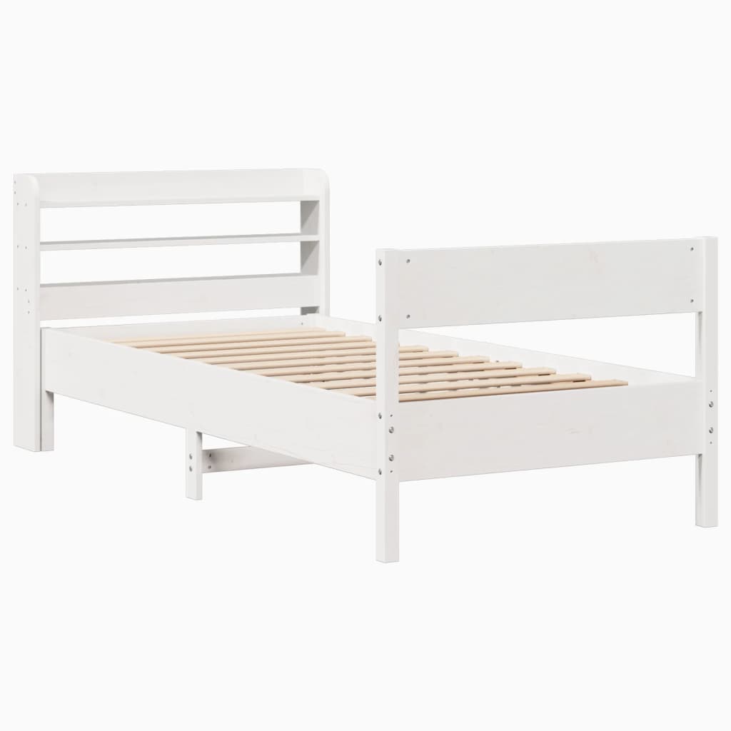 Bed Frame without Mattress White 90x200 cm Solid Wood Pine
