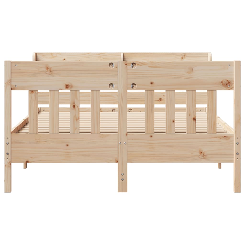 Bed Frame without Mattress 160x200 cm Solid Wood Pine