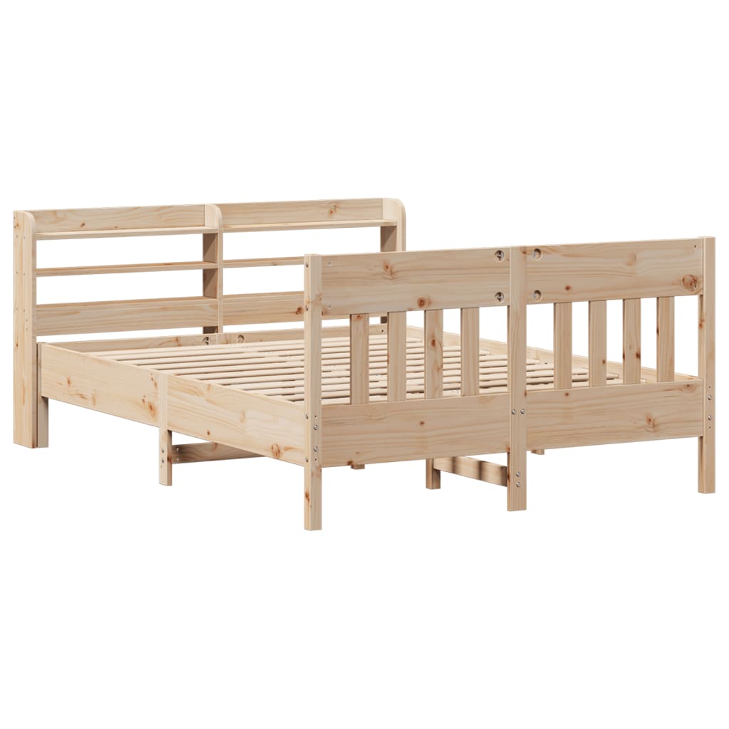 Bed Frame without Mattress 120x200 cm Solid Wood Pine