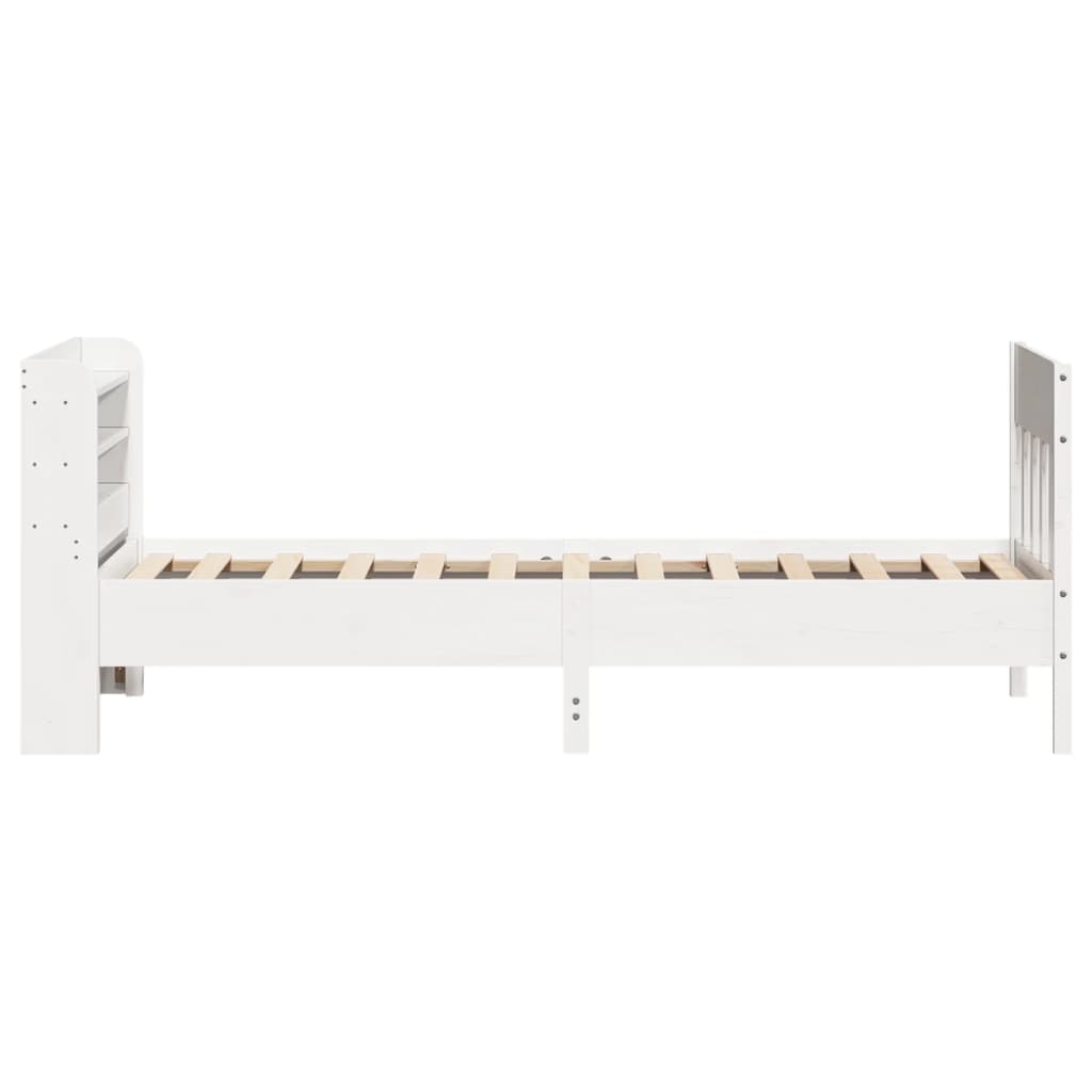 Bed Frame without Mattress White 90x200 cm Solid Wood Pine