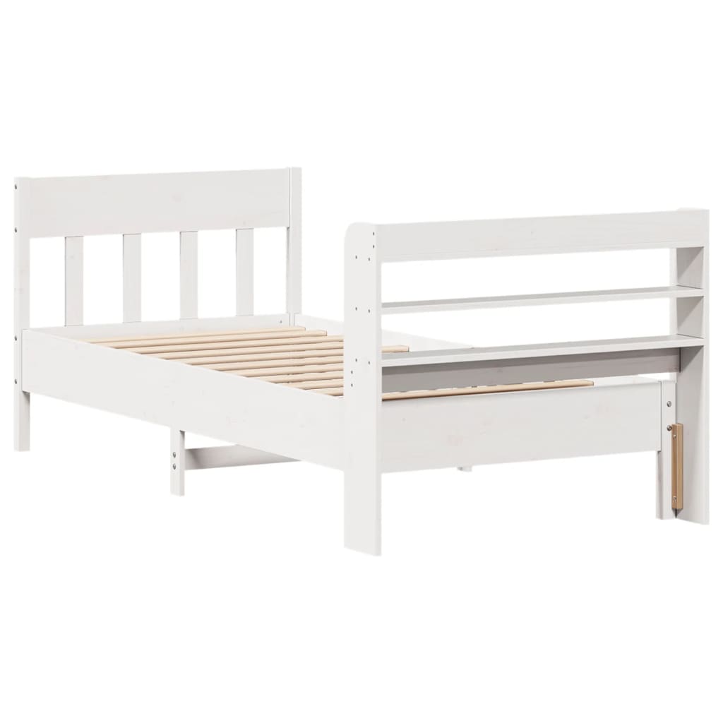 Bed Frame without Mattress White 90x200 cm Solid Wood Pine