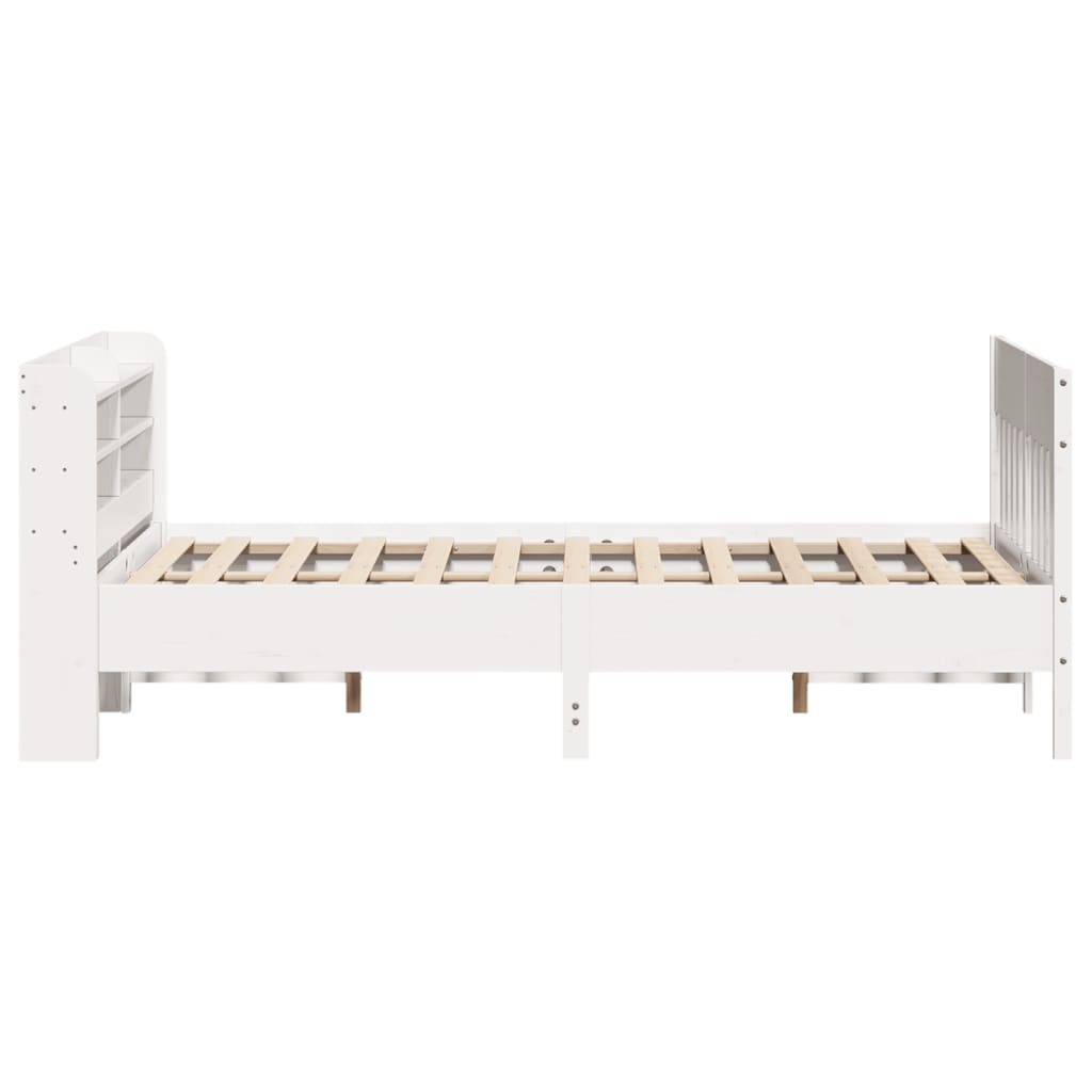 Bed Frame without Mattress White 140x190 cm Solid Wood Pine