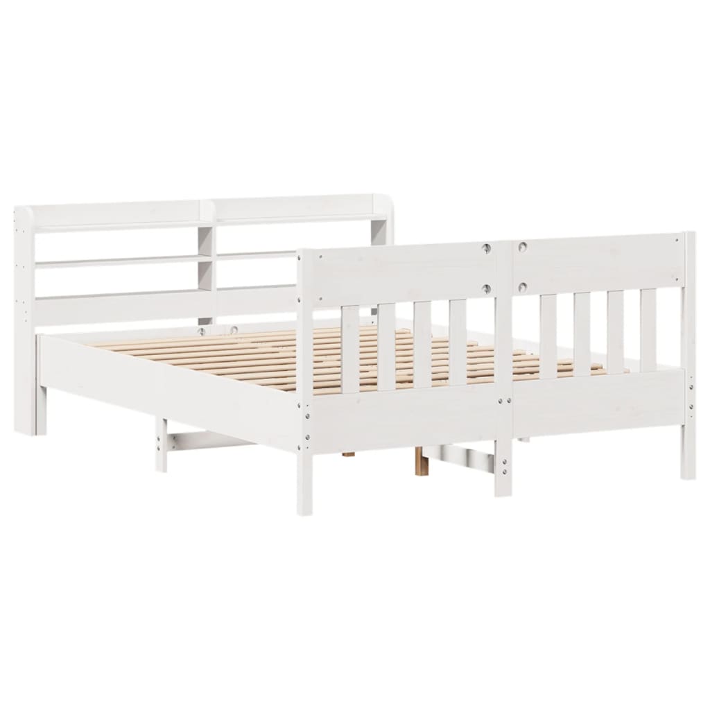 Bed Frame without Mattress White 120x190 cm Small Double Solid Wood Pine