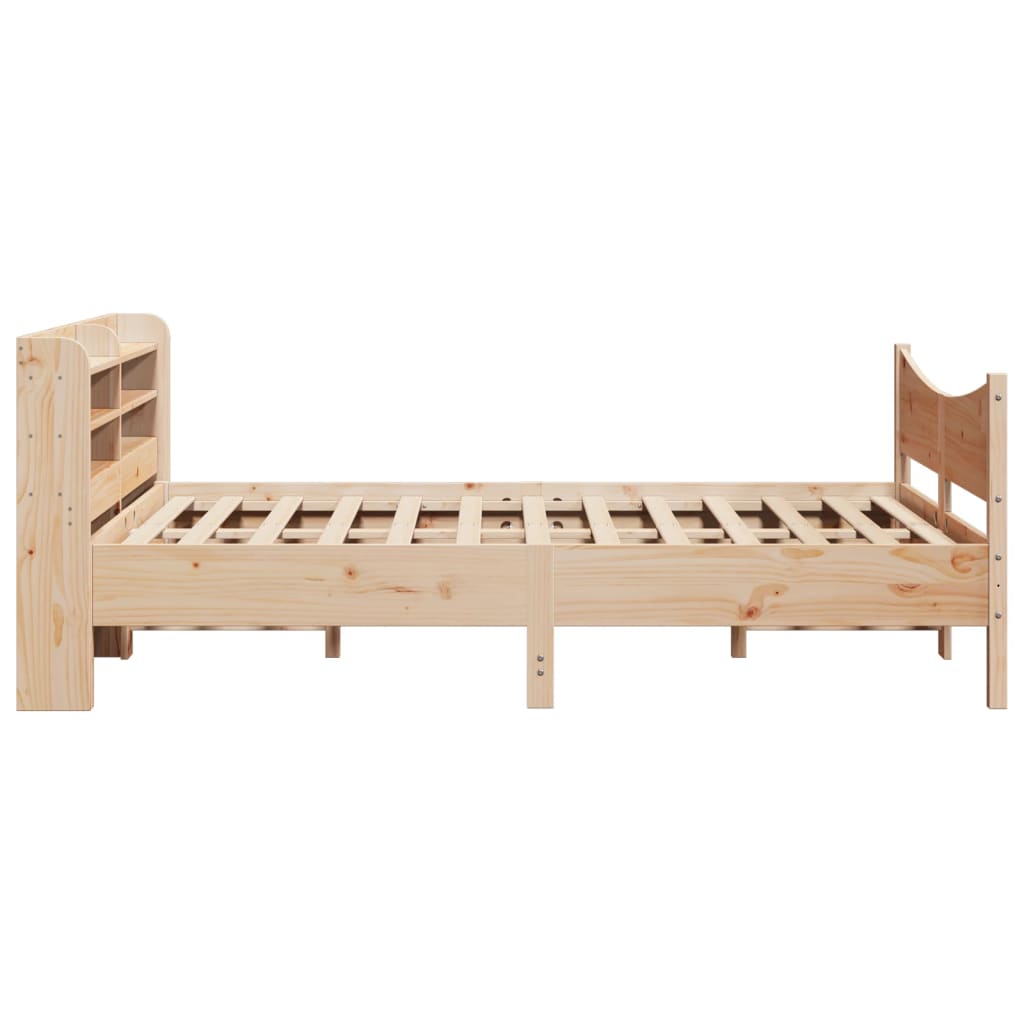 Bed Frame with Headboard 140x200 cm Solid Wood Pine